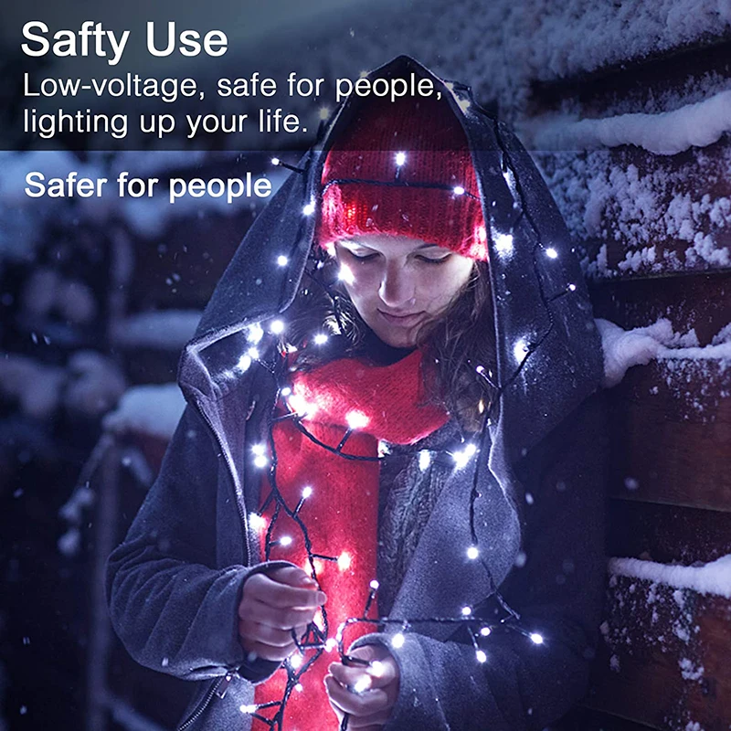 72ft 200 LED 8 Modes Outdoor String Lights Waterproof Solar Fairy Lights Christmas Solar String Lights for Garden, Patio, Fence