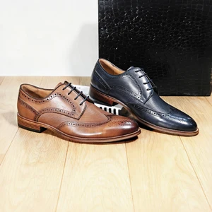 Wholesale Business Men's Dress Shoes High Quality Formal Rubber Oxfords Office Shoes Zapatos De Hombre Lace-up Leather Shoes Men