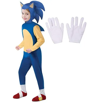 Hedgehog Cartoon Full Bodysuit Jumpsuit Pretend Play Costume for Boys GirlsFor Halloween Carnival Party Cosplay Dress Up set