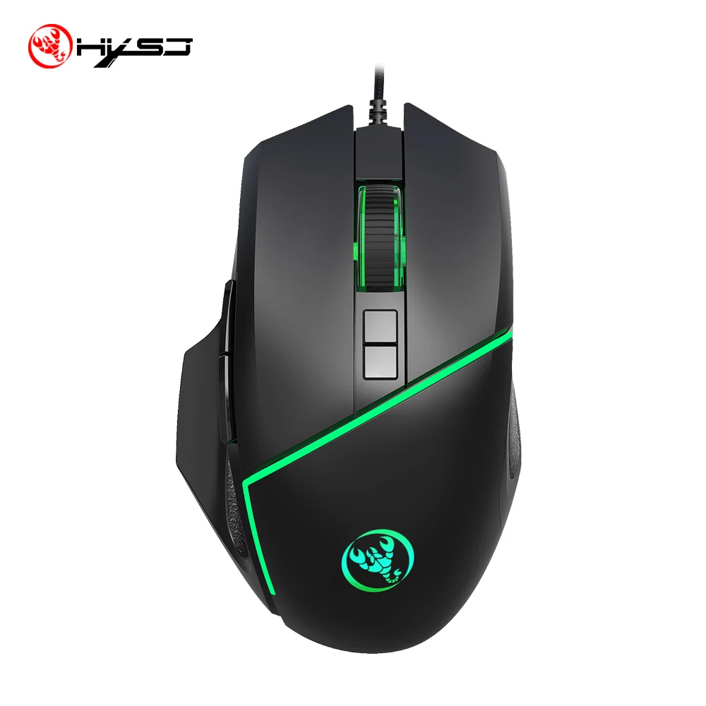 HSXJ A876 7 Color Synchronous Breathing RGB USB 6D Gaming Optical Mouse