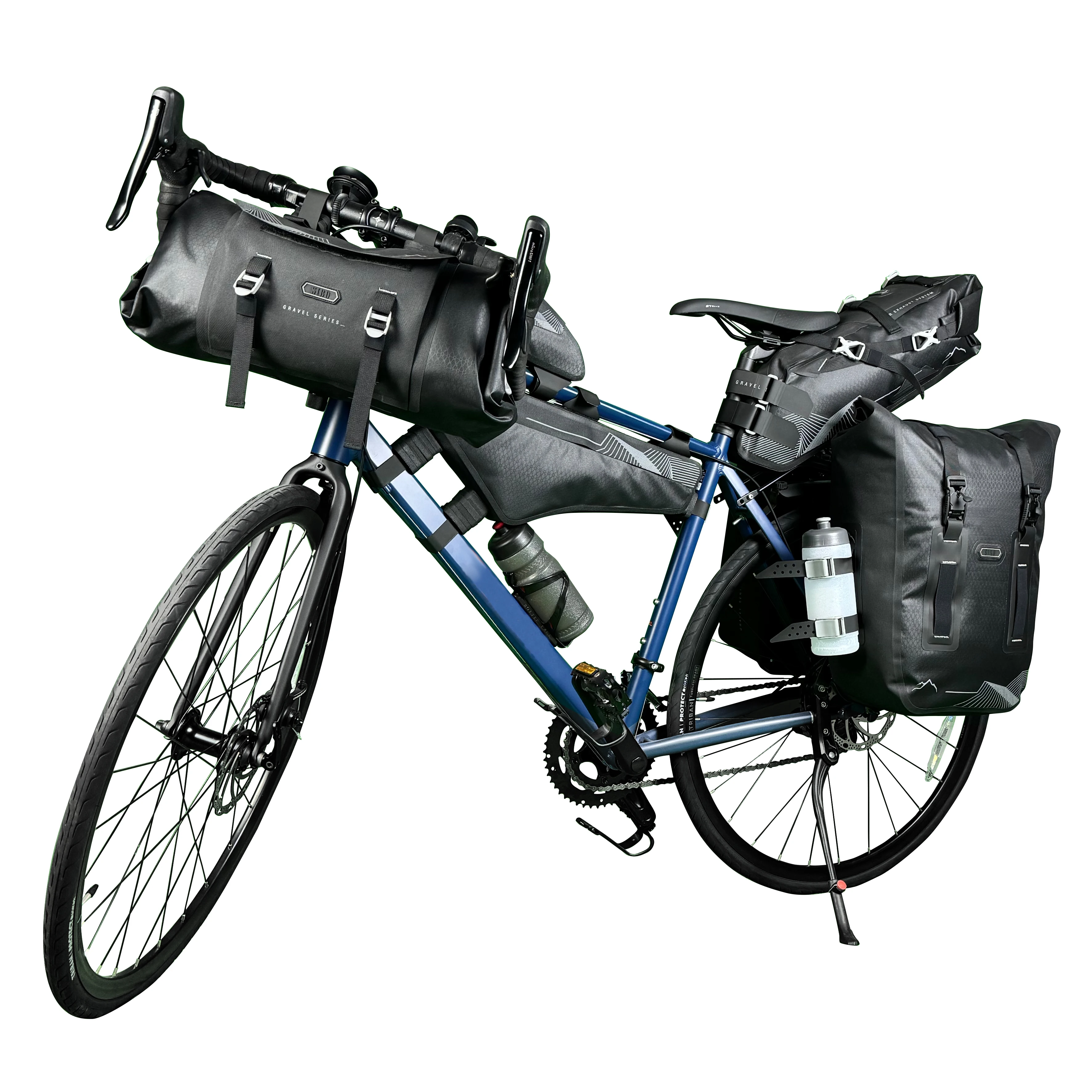 Bolsa impermeável preta para quadro de bicicleta, para bicicletas de estrada e mountain bikes, bolsa para ciclismo ao ar livre._voghion.com