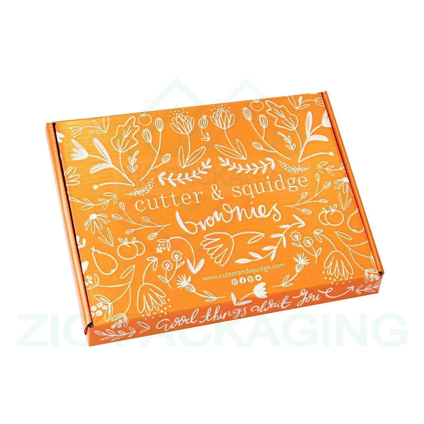 New Orange Design Corrugated Cardboard Customized Brownie Packaging Box With Divider