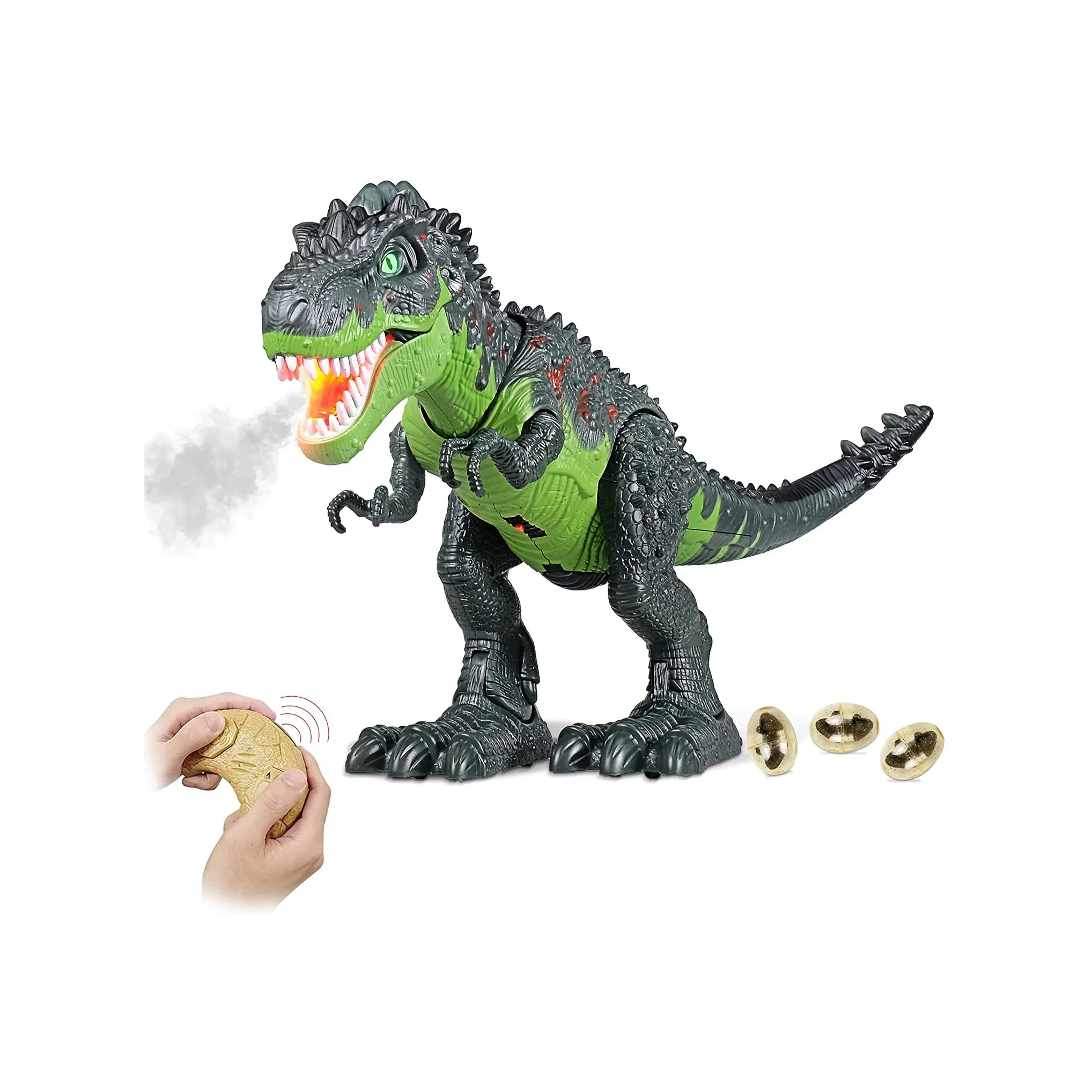 Remote Control Dinosaur Toy - Electronic Walking T-Rex with Roaring, Laying Eggs, and Realistic RC Features