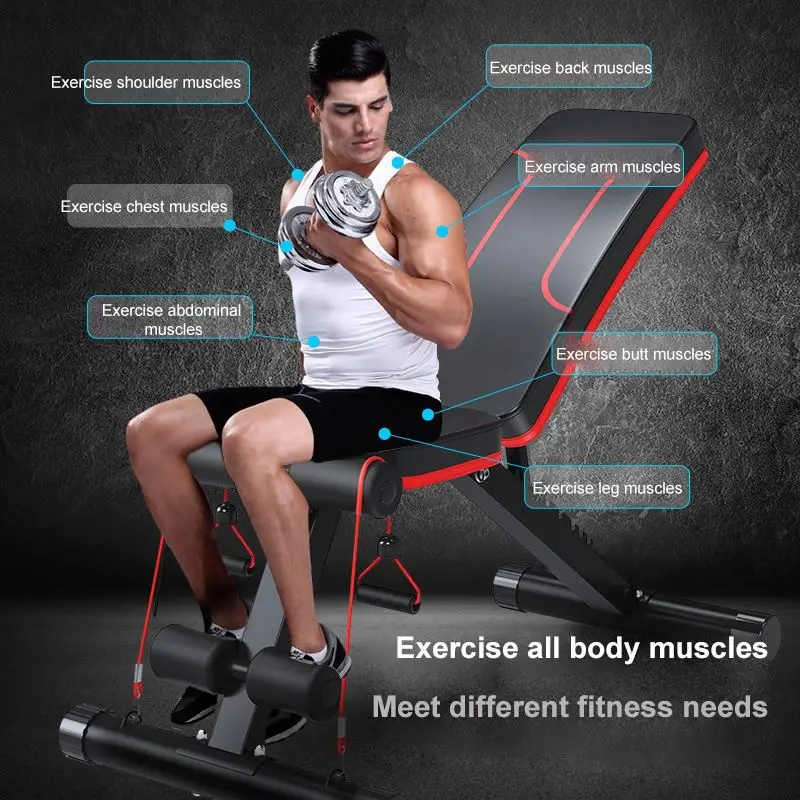 Multifunctional Weight Bench Exercise Vertical Incline Wall Mounted Folding Press Gym Equipment Set for Home 3 in 1