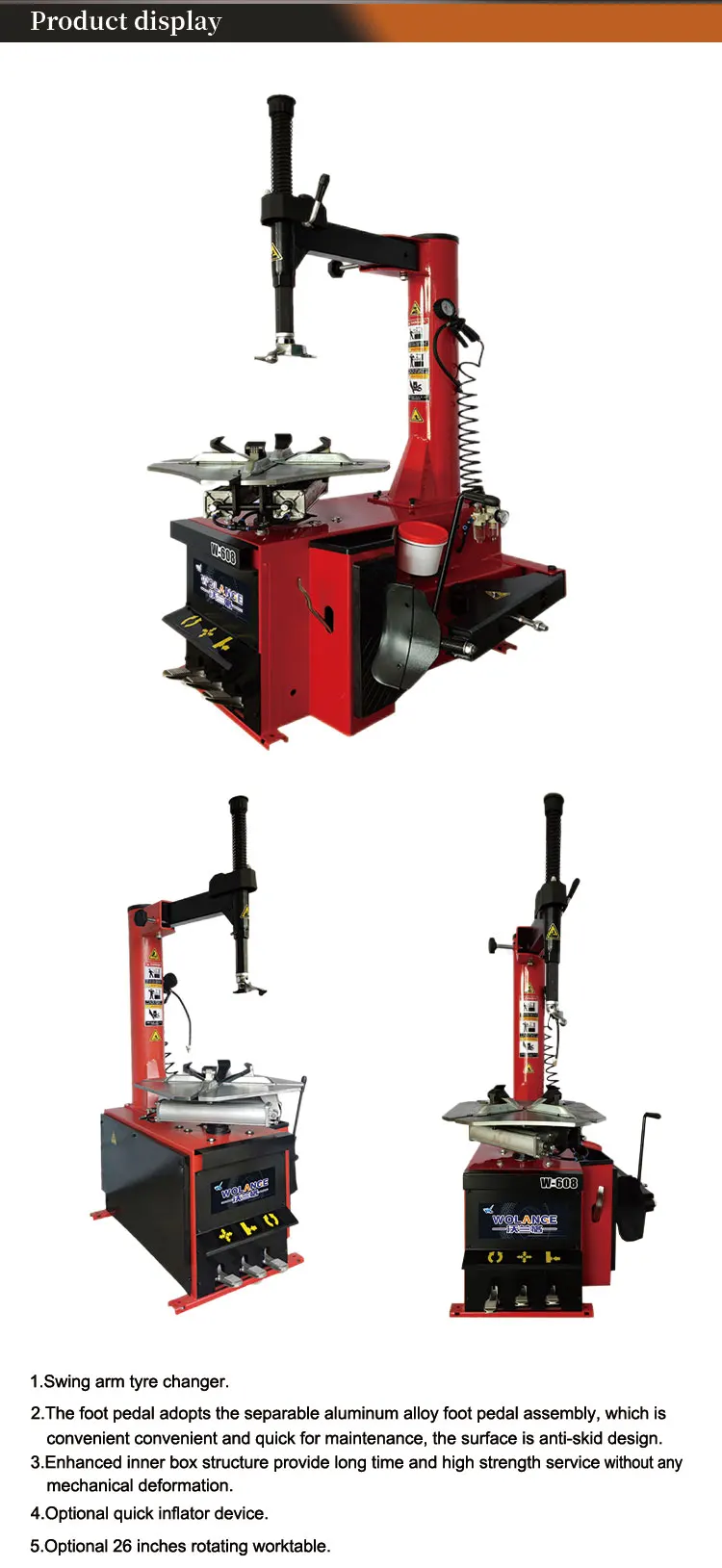 Factory Price Tyre Changing Repairing Semi Automatic Tire Changer
