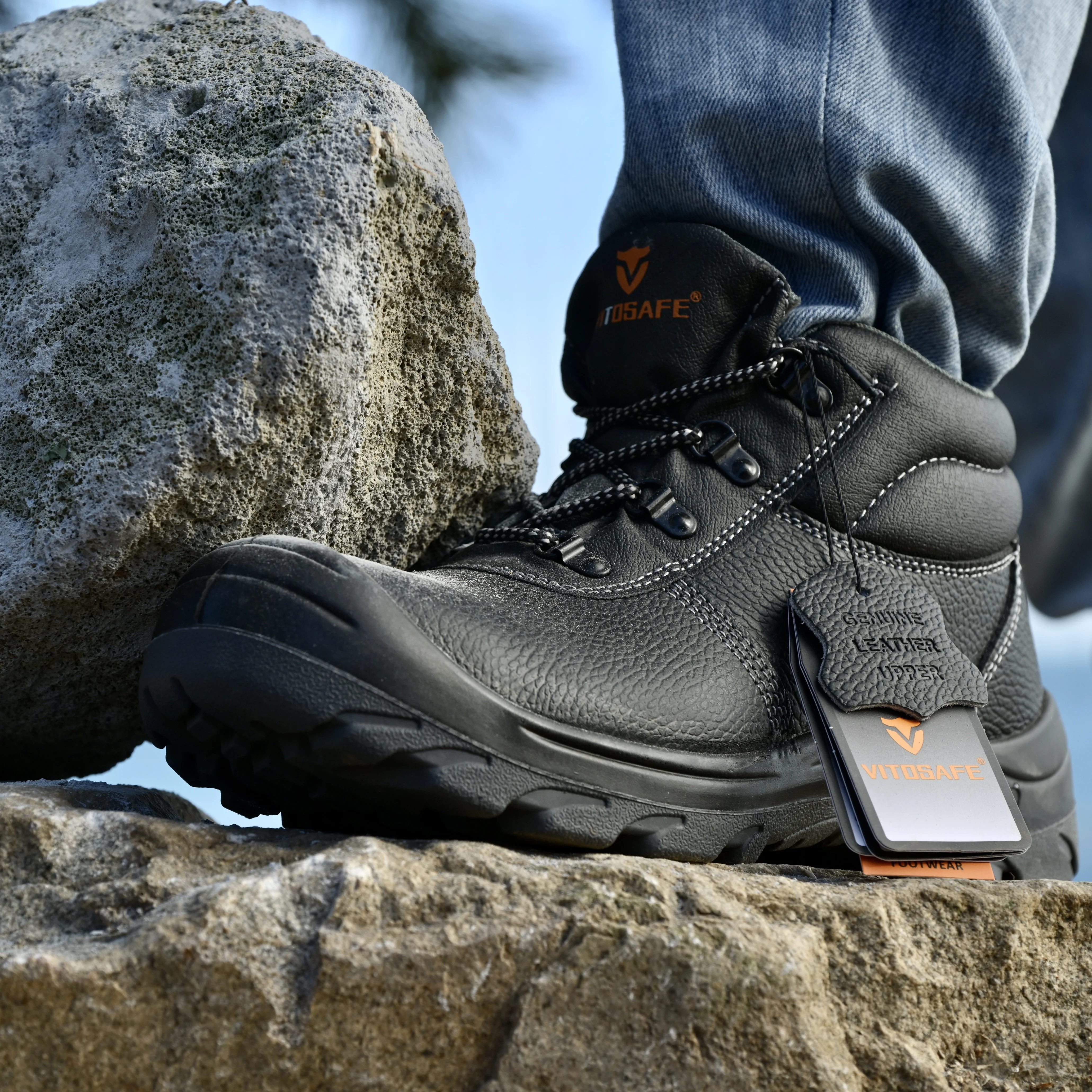 VITOSAFE-Zapatos antideslizantes con punta de acero para hombre