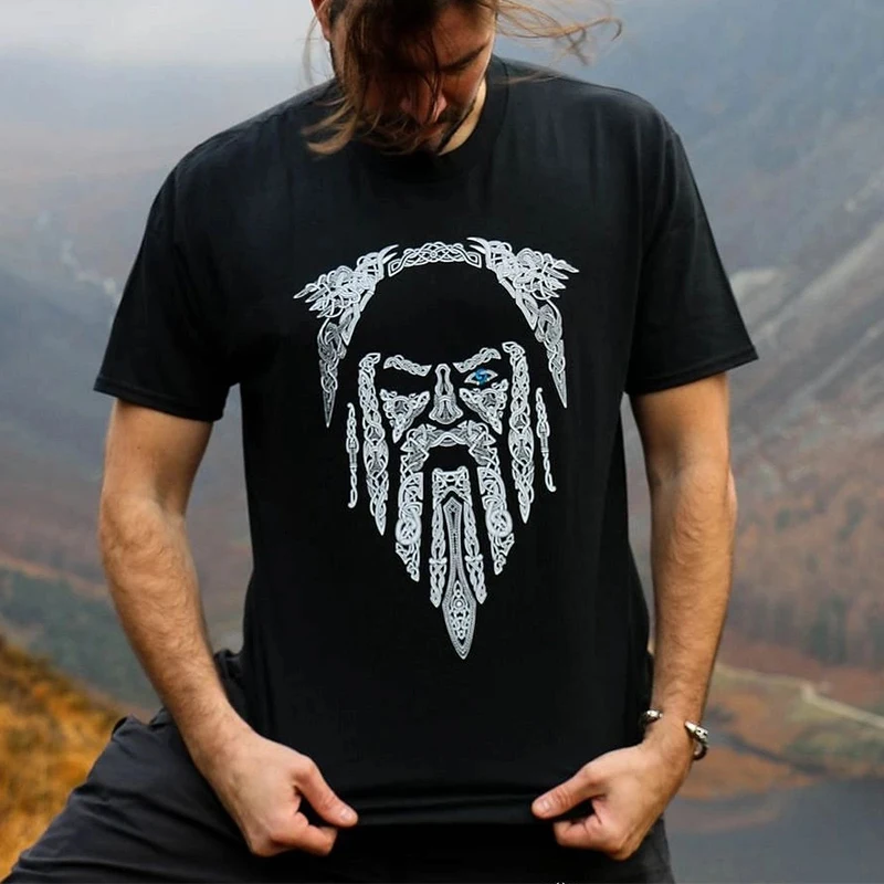 Eye of Odin T-Shirt | Allfather of The Aesir Viking Shirts XL / Black