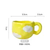 Yellow background cloud-hand-squeezed mug - 301-400ml