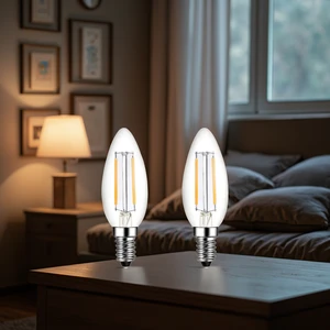 Vertak Hot Sale C35 E14 LED Filament Bulb 2W-10W Incandescent with 3000K-6500K Range Plastic Reflector for Home Use