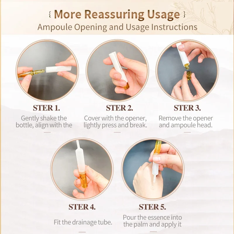 OEM 2ml*100pcs Copper Peptide GHK-CU Face Repair Serum Vial Sensitive Face  Ampoules Skin Care GHK-CU Copper Peptide Essence Set