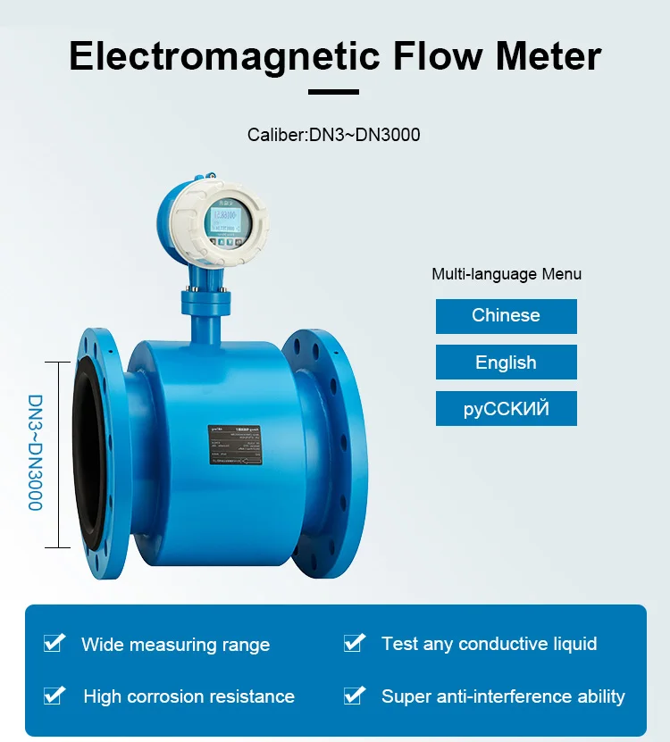 Dn300 Split Type Electromagnetic Flowmeter Wastewater 250mm Electro ...