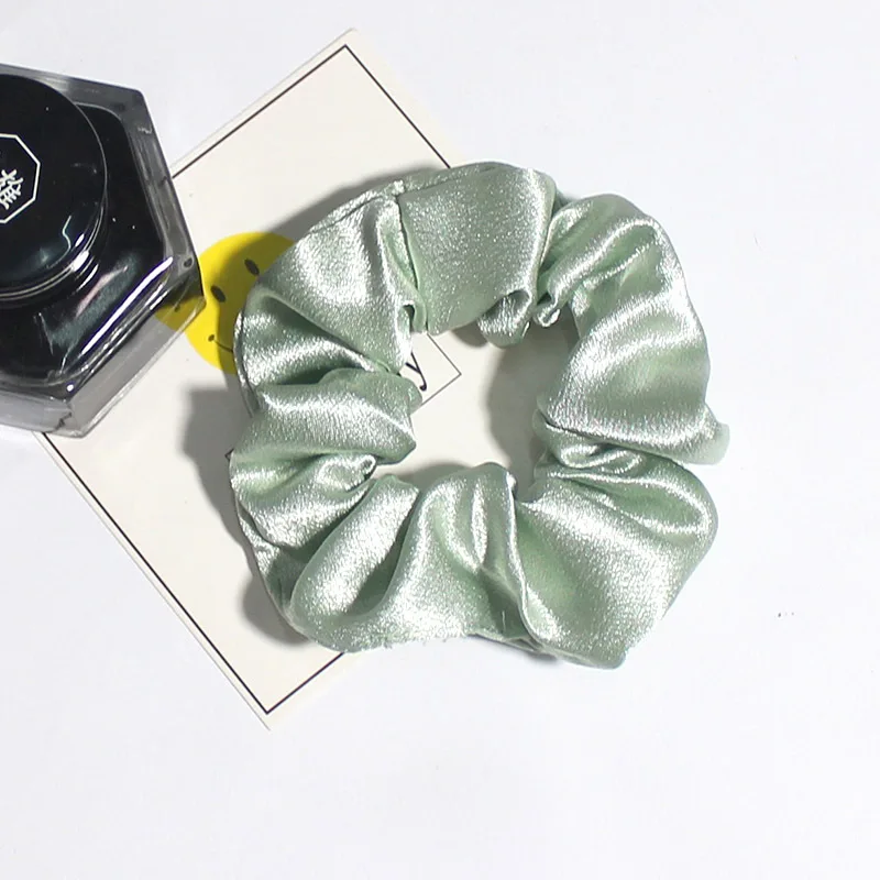 Elastic Skinny Silk Polyester Satin Vintage Printed European American Style Soft Ponytail Hair Ties Scrunchies for Women - Image 4
