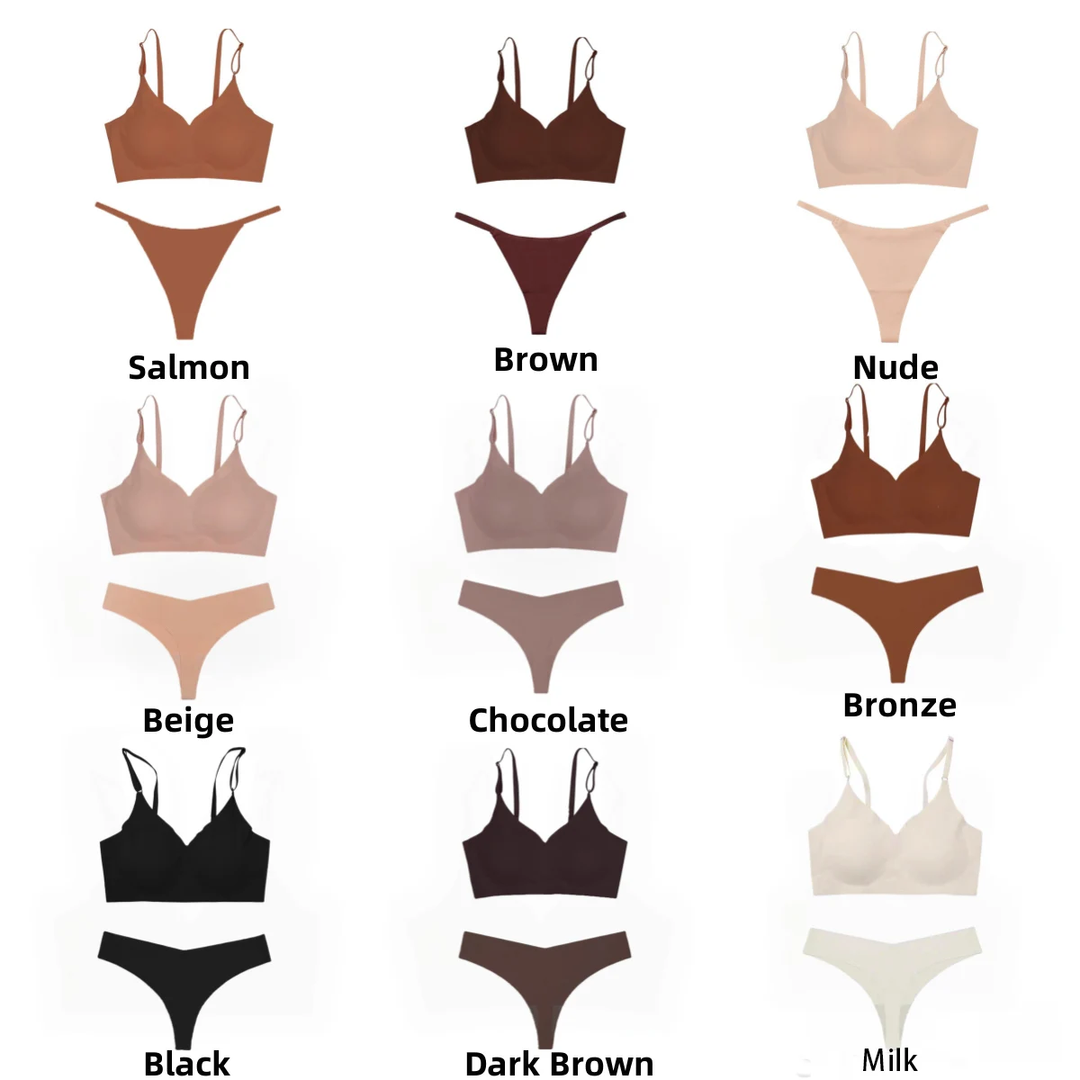 Multiple Colors One Piece Seamless Adjustable Shoulder Straps Breathable Wireless Bralette Full Coverage Push up Bra for Women