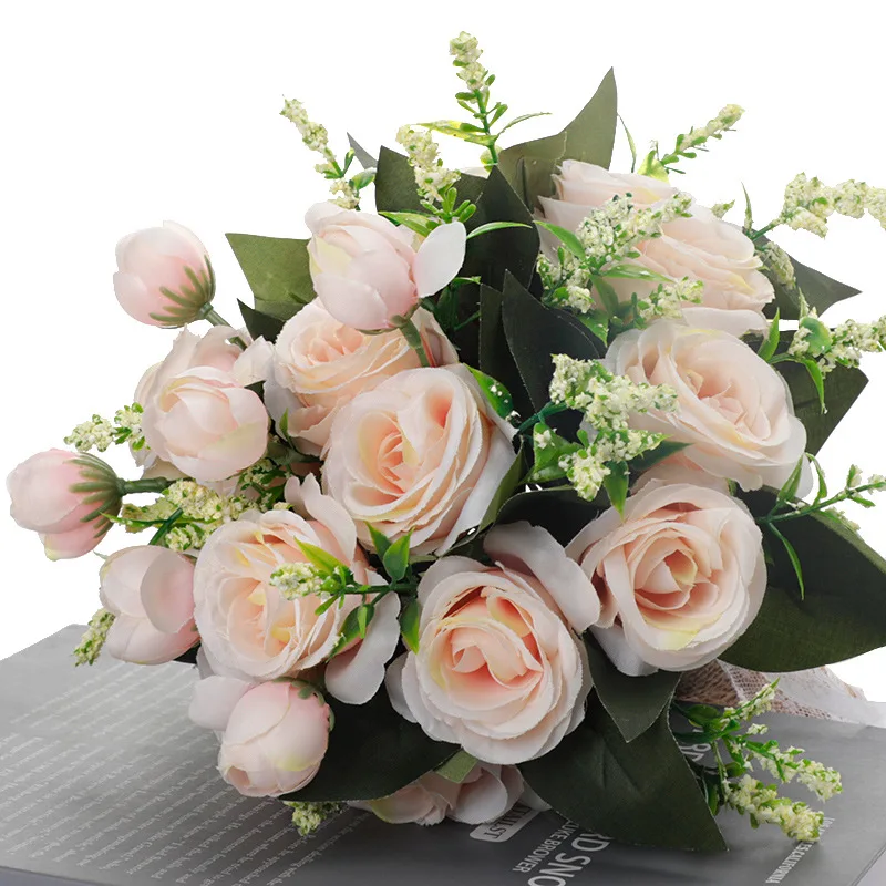 General Bouquet de fleurs artificielles pour mariée, Magnolia