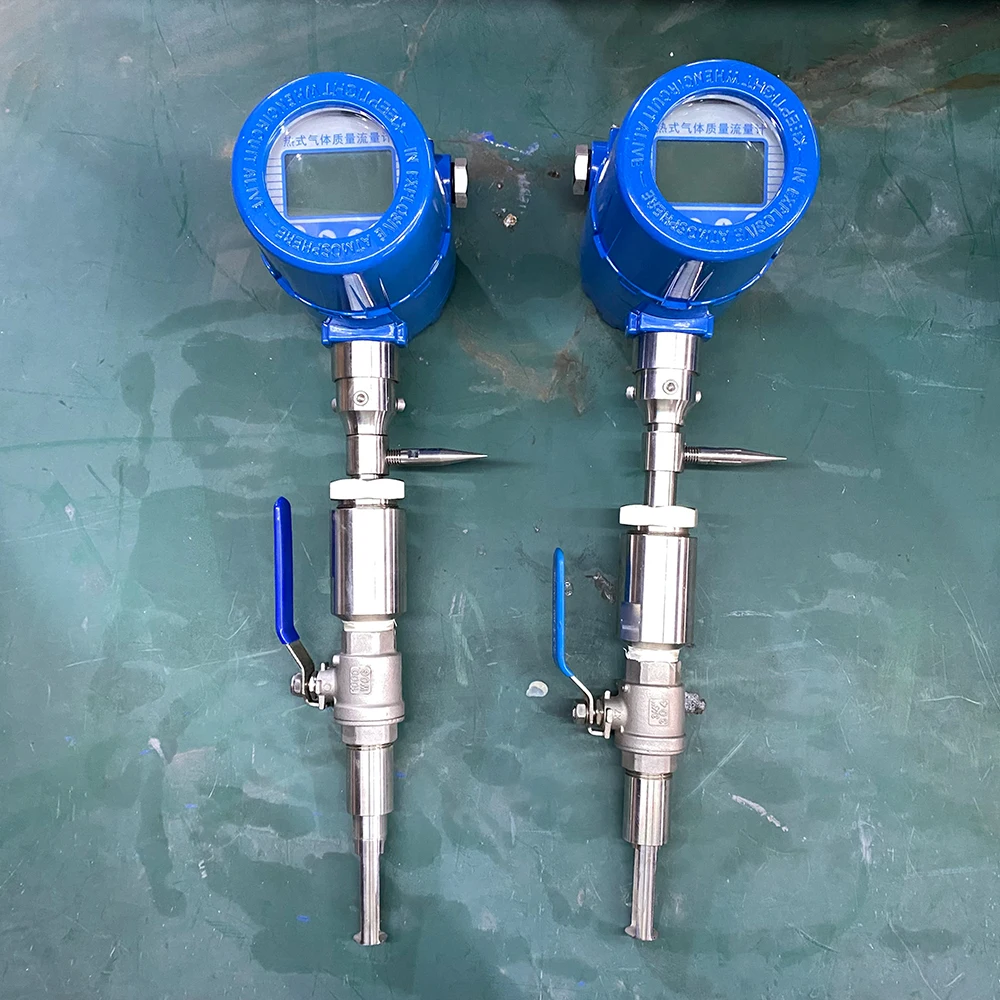 Insertion Type Digital Air Flowmeter Medidor De Flujo Dn200 Dn300 N2 CO2 O2 Steam Thermal Gas Mass Flow Meter With Pulse Output