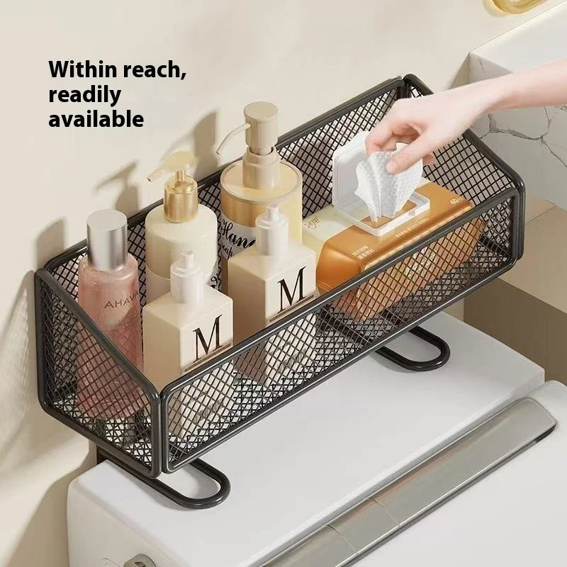 GREENSIDE Metal Toilet Storage Rack with Skin Care Storage Bathroom Shower Gel Shelf for Dinnerware and Cleaning Tools