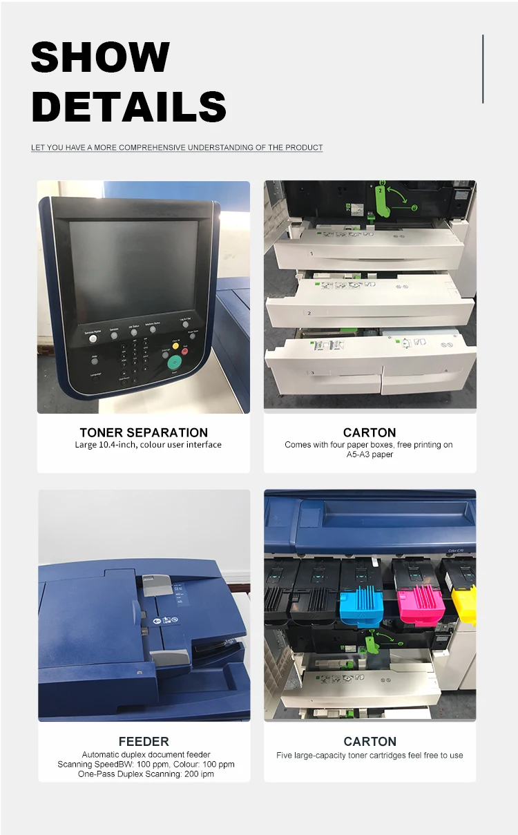 Refurbished A3 Printer Color Copier Machine For Xerox C60 C70 Used Copier and Printer Photocopier Machine