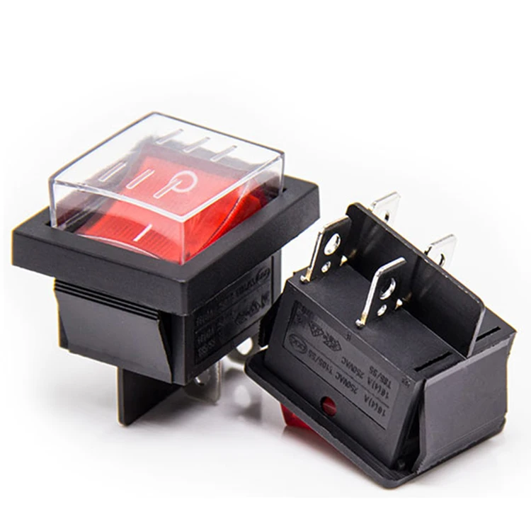 KCD4 DPST ON-OFF 4 Pin Rocker Boat Red Green  Color Switch 15A/20A AC 250V/125V