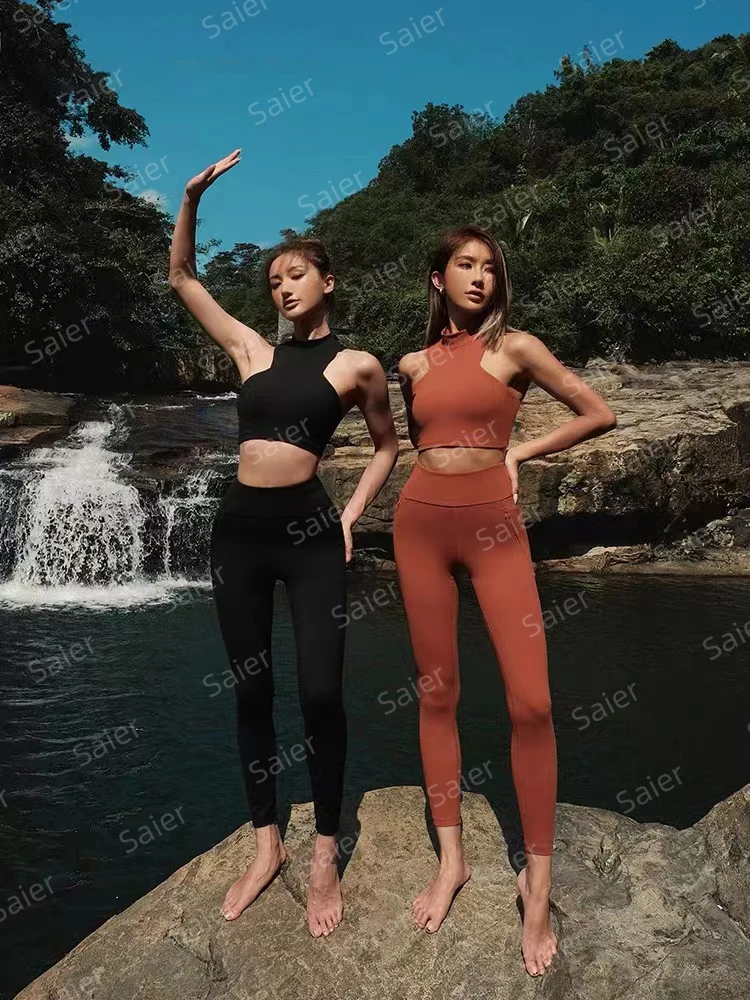 High Waist Workout Set Running Fitness Suit Women Legging And Top Set