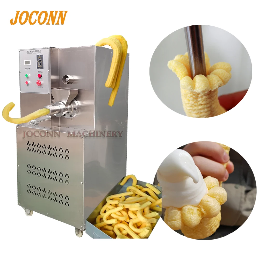 J Shape Puff Corn Snack Making Machine Helado Suave Ice Cream Making Machine Ice Cream Cone Making Machine
