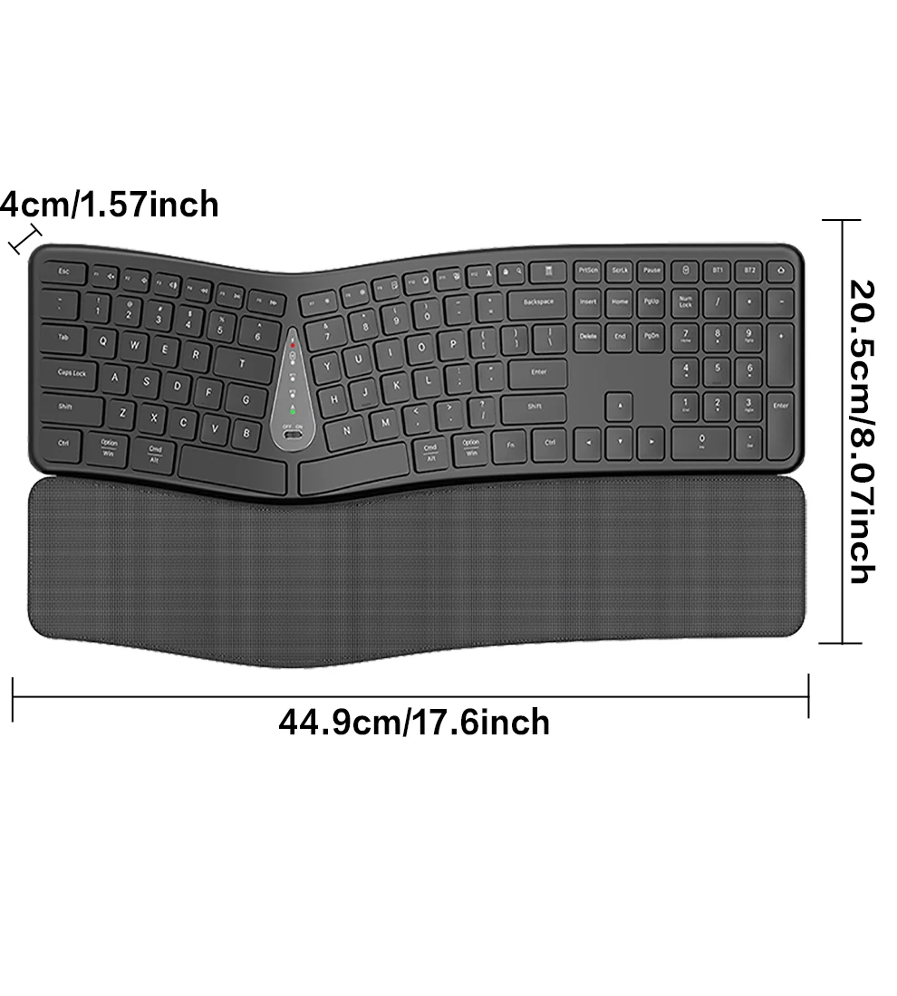 Ergonomic Wireless Keyboard and Mouse Combo Multi-Device Slim Rechargeable Keyboard and Mouse Combo for Laptop Tablet - Image 4