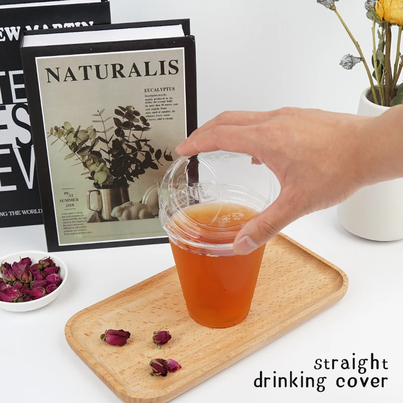 Disposable Reusable Transparent Clear Custom Printed Logo Plastic PET Drinking Cup Cold Coffee Cups with Lids and Straws