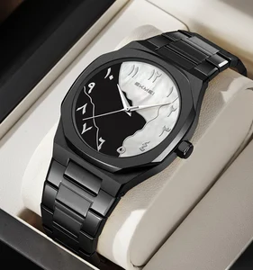 SKMEI 9391 Luxury Hot Sale Fashion Stainless Steel Luxury 30M Waterproof Arabic Number Wristwatch Watch Gold Quartz Watches