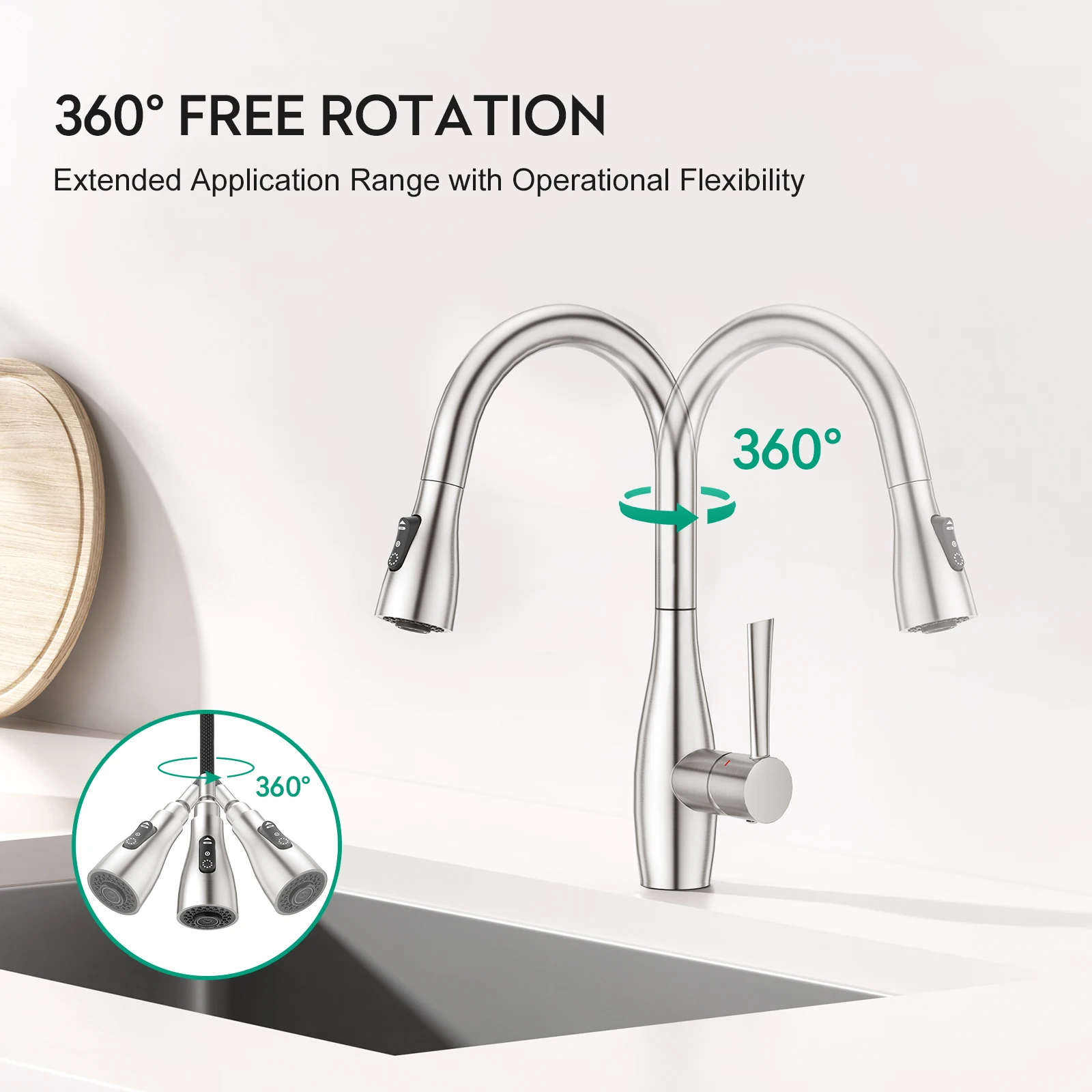 Factory Price Manufacturer Pull Down Kitchen Sink Tap 304 Stainless Steel Kitchen Sink Faucet