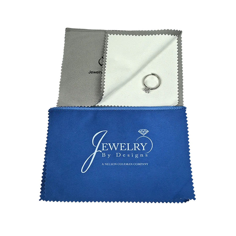 Custom Brand Professional  Four Layer Double-Sided Velvet Suede Sterling Silver Gold Polish Jewelry Cleaning Cloth with logo