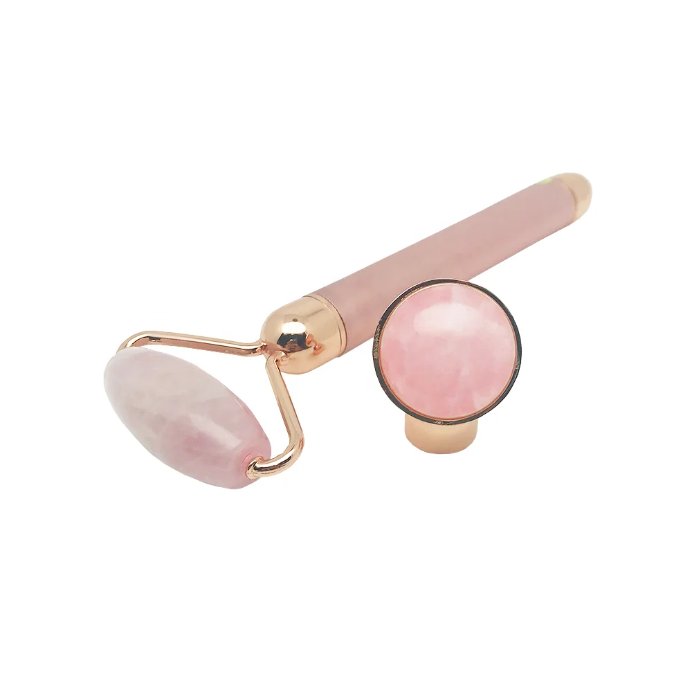 Электрический вибрирующий нефритовый ролик, розовый КВАРЦЕВЫЙ массажер для лица, цвет под заказ