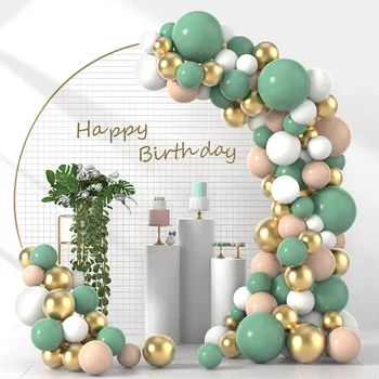 Sage gold Green Balloons set Bean green balloon garland arch kit for Wedding birthday Baby Shower Party balloons decoration