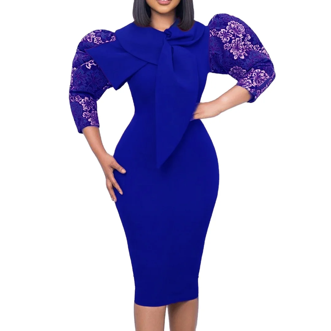 sachin and babi light blue dress Red Animal 3/4 Sleeve Midi Dress – Needs No Label main image 1