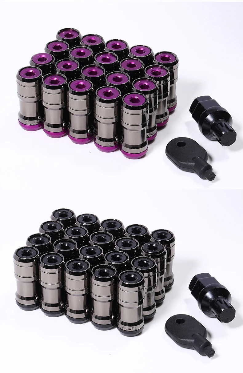 Racing Car Wheels Rims Lug Nuts With Antitheft Spiked Lug Nuts M12*1.5