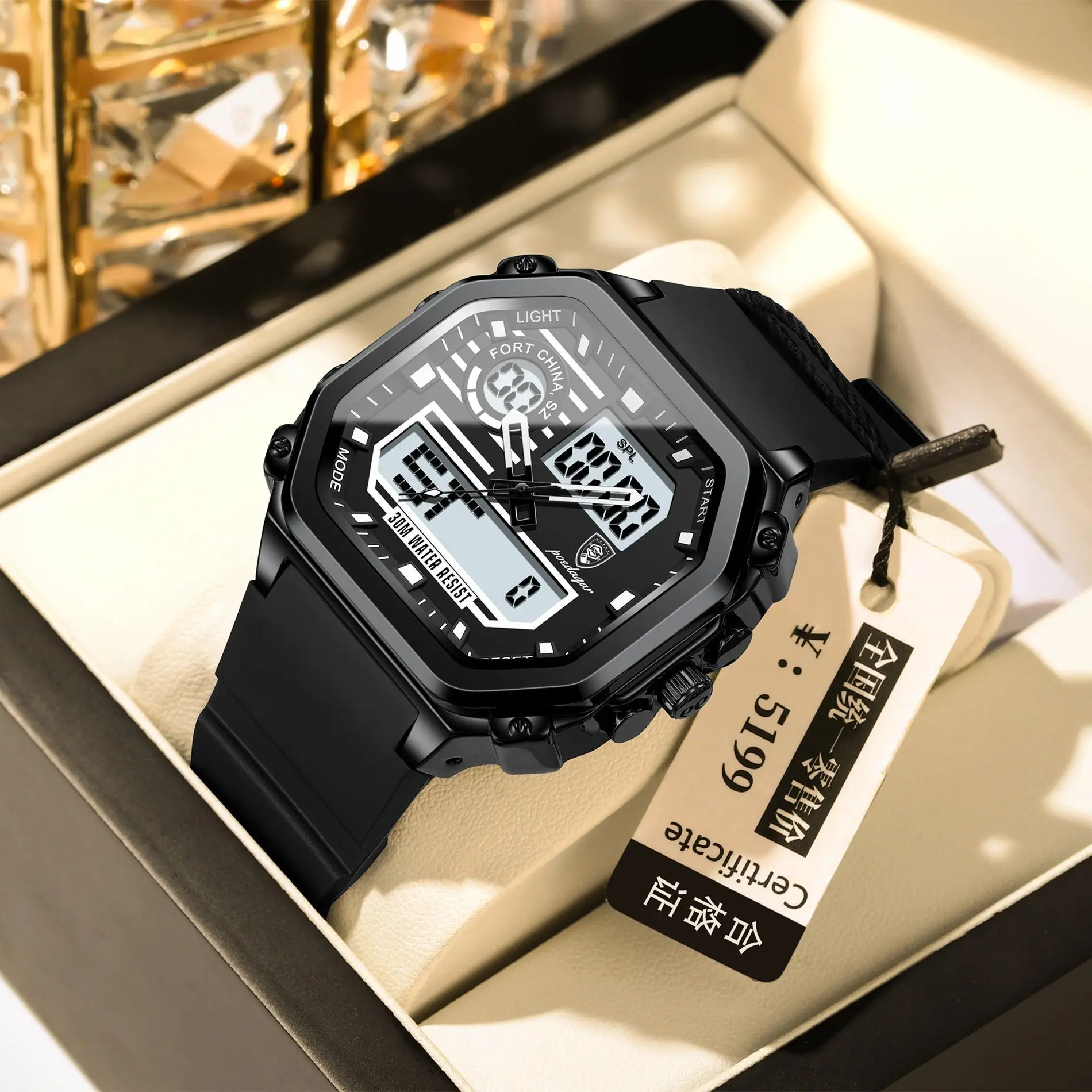 POEDAGAR 993 New  Multi Functional Sports Waterproof Watches Dual Display LED Night Ligh aperçu 7