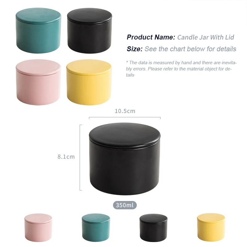 product fenn nordic matte multiple color custom porcelain aromatherapy fragrance candle vessel empty ceramic candle jar custom with lid-56