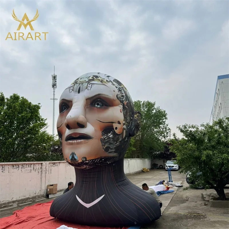 2025 Customized Size Activity Decoration Inflatable Robot Head,inflatable Cyberpunk Robot Head Balloon for Sale