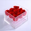 9 rose in scatola acrilica