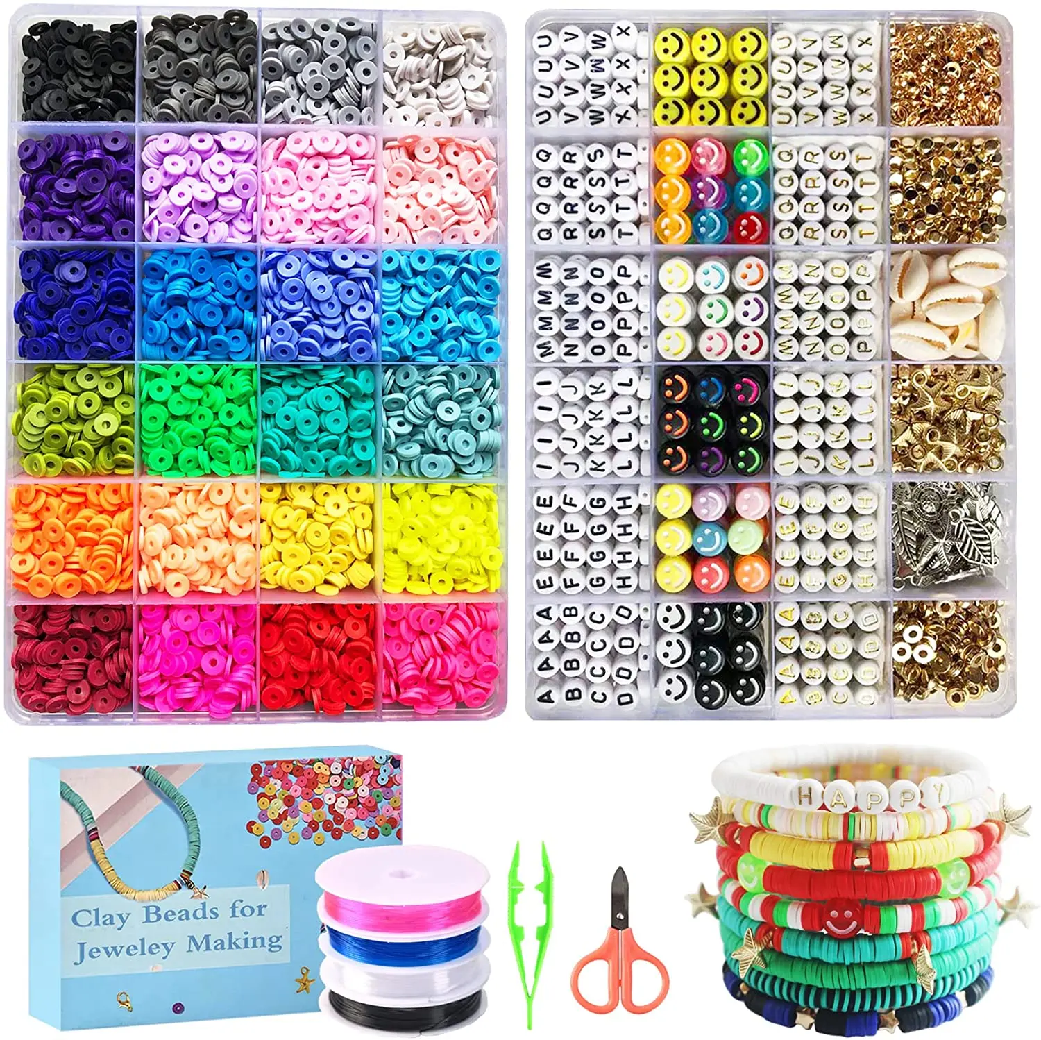 ANLNANGJP anlnangjp 4800 pcs clay beads bracelet making kit for