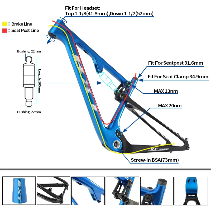 29er Boost Carbon MTB Bike Frame - 148*12mm Dual Suspension