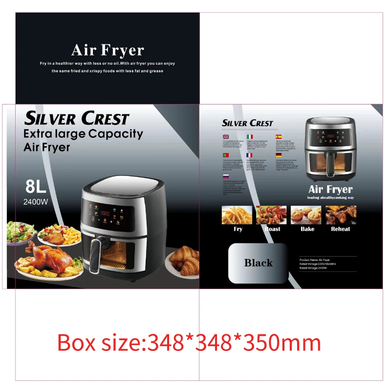 Oem 2024 New Visual Glass Smart Fryers Xl Household Visible 8l Window Air Fryer 8 Litres Buy 4