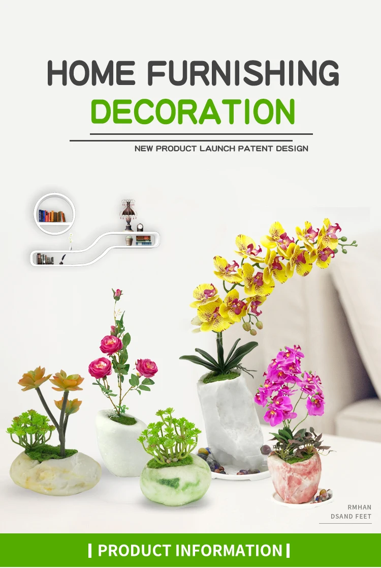 Indoor Decorations Artificial Succulents Bonsai Plants Creative Resin Flower Potted Orchid Bonsai Potted