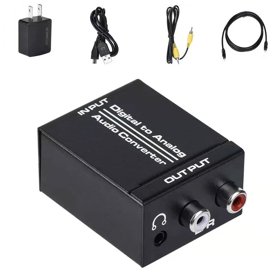 Mini Digital Optical Toslink To Analog Rca Audio Converter & 3.5mm Stereo Audio Jack With Usb Power Supply Adapter - Buy 3.5mm Jack Dac Digital To Analog Audio Converter 192