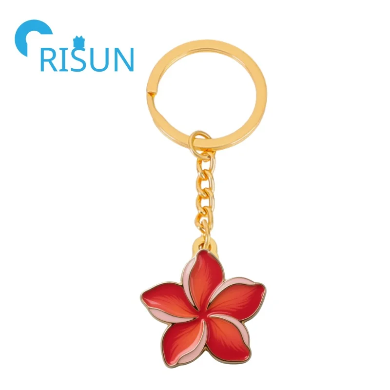 Custom Plumeria Flower Keychain - Tropical Hawaiian Charm