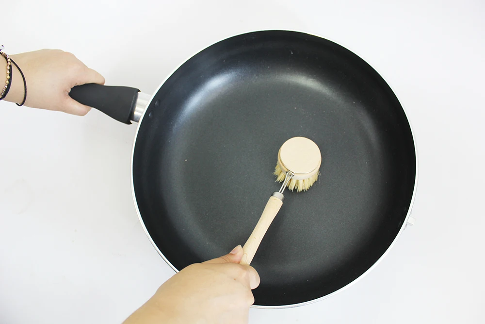 Щетка для чистки бамбука деревянная пляжная щетка отшлифованная головка с tampico волокном 100% recyle и nature