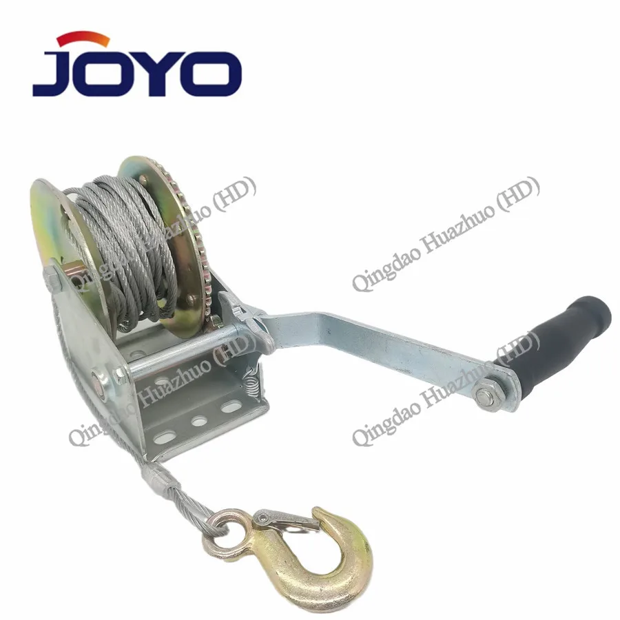 Hand Winches Hand Crank Boat Portable Cable Pulling Winch Cable Puller with Wire Rope or Strap,ISO9001:2015,CE Certificate