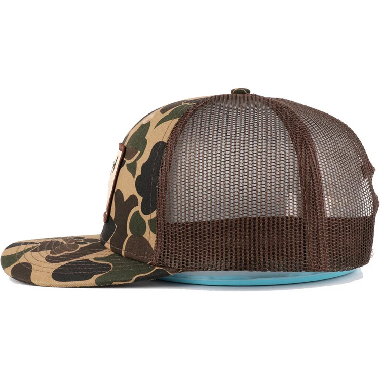 Custom Brown Camouflage Snapback Mesh Logo Hat Blank Camo Rope Hat ...