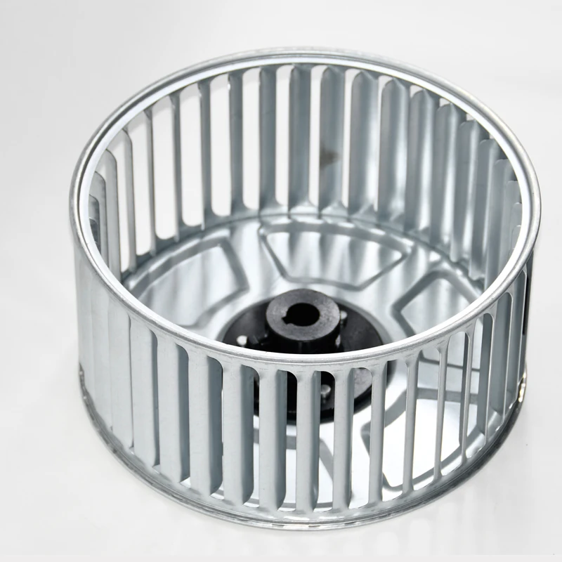 Roda de ventilador centrífugo de múltiplas palhetas com impulsor sicrocco em chapa galvanizada para forno