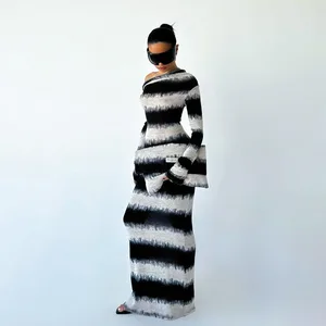 New Women's Clothing Women Casual Dresses Temperament Waist Long Sleeve Tall Ladies Maxi Dress
