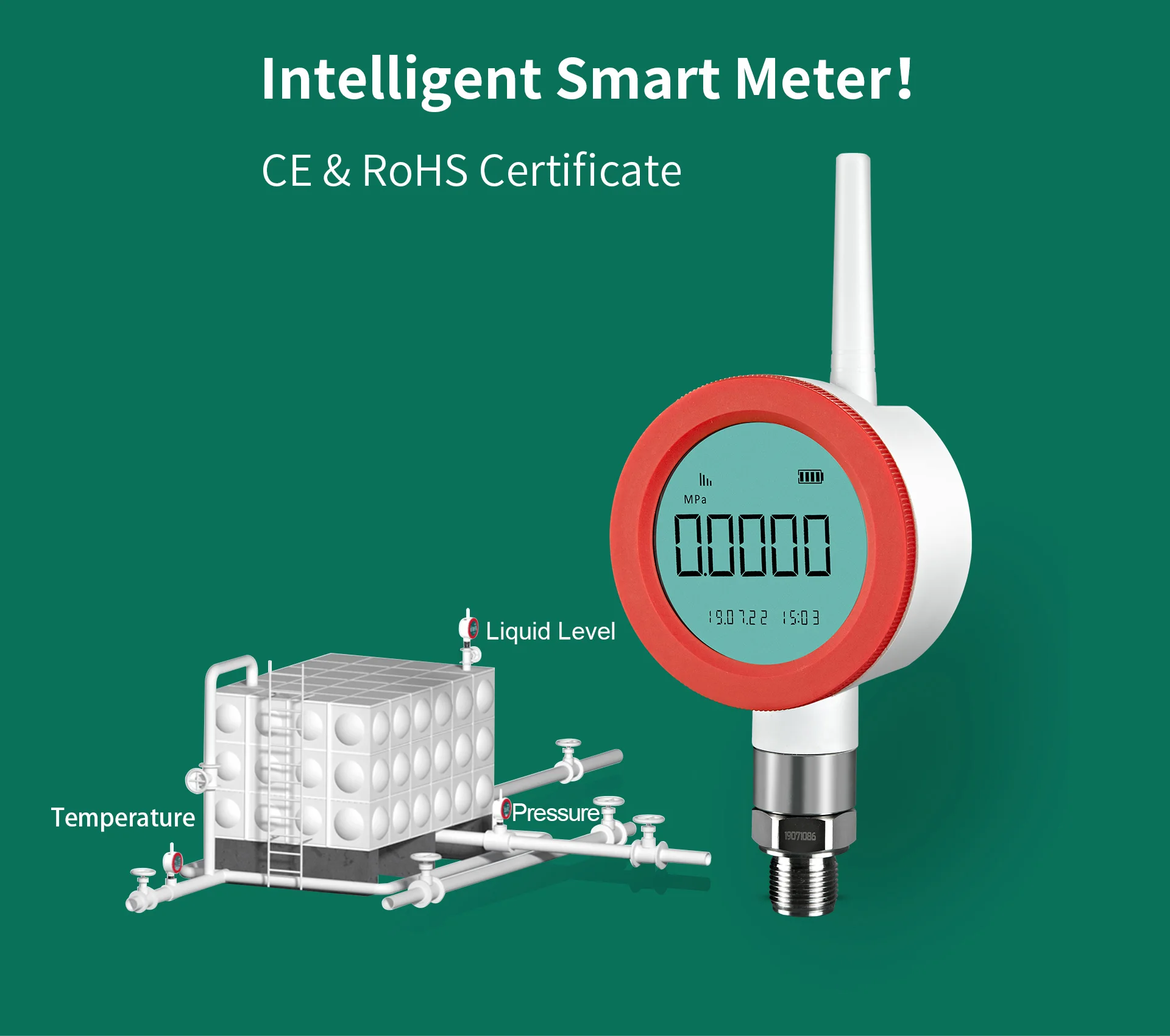 High Quality NB-IoT Wireless Digital Liquid Level Sensor Smart Liquid Water Fuel tank Level Gauge 4-20mA