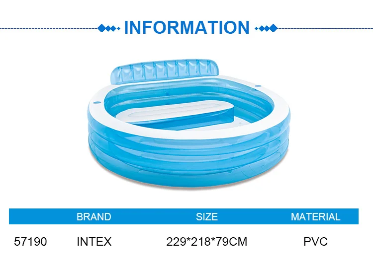 INTEX 57190 Swim Center with Built-in Bench Family Lounge Pool